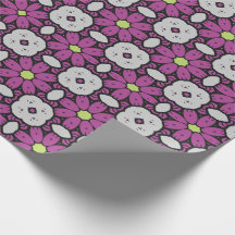 Kühne und künstlerische violette Blumenmosaikmuste