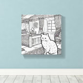 Kühne und leichte Katze #11 Leinwanddruck (Insitu (Holzboden))