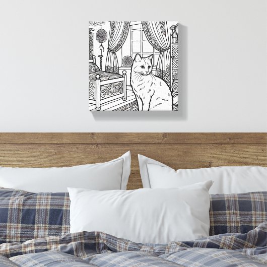 Kühne und leichte Katze #14 Leinwanddruck (Insitu (Schlafzimmer))
