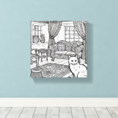 Kühne und leichte Katze #20 Leinwanddruck (Insitu (Holzboden))