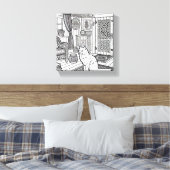 Kühne und leichte Katze #22 Leinwanddruck (Insitu (Schlafzimmer))