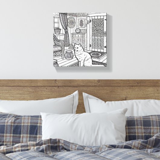 Kühne und leichte Katze #22 Leinwanddruck (Insitu (Schlafzimmer))