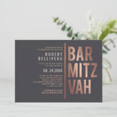 Kühne und Minimalistische Bar Mitzvah Einladung (Stehend Vorderseite)