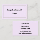 Kühne und Minimalistische Rechtsanwaltskasse Visitenkarte (Vorne/Hinten)