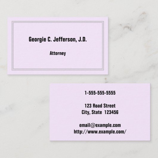 Kühne und Minimalistische Rechtsanwaltskasse Visitenkarte (Vorne/Hinten)