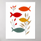 Kühne und moderne Fischkollektion Kunst Poster (Vorne)