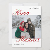 kühne und moderne glückliche Ferien Feiertagskarte (Vorderseite)