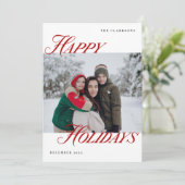 kühne und moderne glückliche Ferien Feiertagskarte (Stehend Vorderseite)