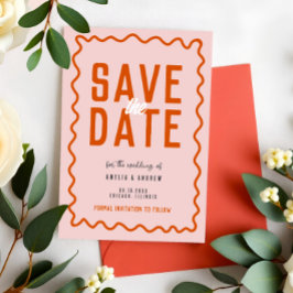 kühne und moderne Hochzeit Save The Date