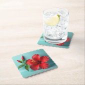 Kühne und schön: Der rote Hibiskus-Charme Untersetzer (Vor Ort)