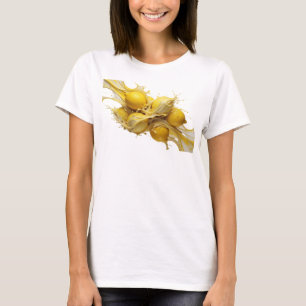 Kühne und schöne goldene abstrakte Zitronen T-Shirt