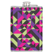 Kühne und spielerische moderne geometrische Muster Flachmann (Rückseite)