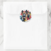 Kühne und tapfere Malinois Dog Runder Aufkleber (Tasche)