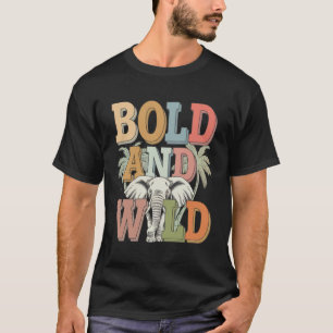 Kühne und wilde Retro-Elefant T-Shirt