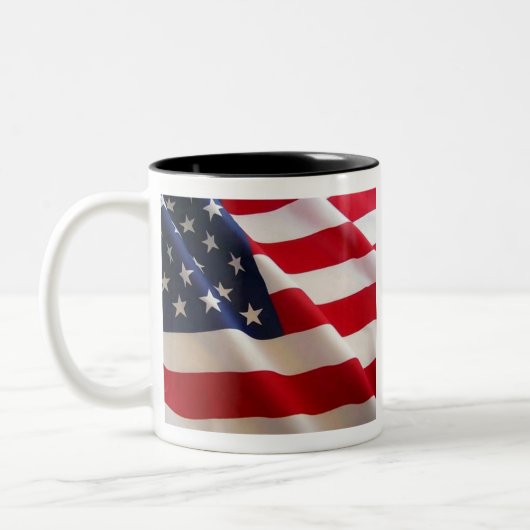 Kühne US Flagge - Flaggenkunst der Staaten Zweifarbige Tasse (Links)