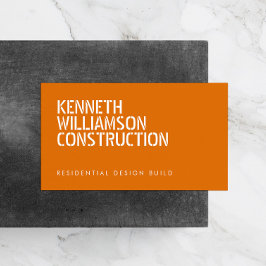 Kühne verkleidete Orange Construction Business Car Visitenkarte