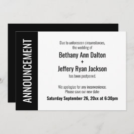 kühne vertagte Hochzeitsankündigung Einladung