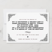 kühne Vintage Cowboy-Western-Hochzeit Einladung (Vorderseite)