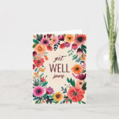 Kühne Wasserfarbe Florals GUT BALD KUNST Karte (Vorderseite)