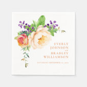 kühne Wasserfarbenflorale Botanische romantische H Serviette (Vorderseite)