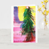 Kühne Weihnachtsbaum strahlt vor Freude Karte (Gelbe Blume)