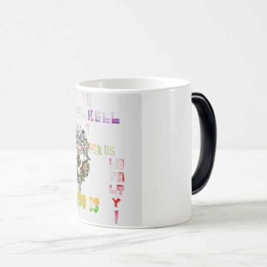 Kühne Wolf Design Coffee Cup. Trauzeugengeschenke Verwandlungstasse (VorderseiteRechts)