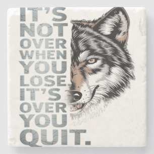 Kühne Wolf Motivierend Design: Beharrlichkeit Steinuntersetzer