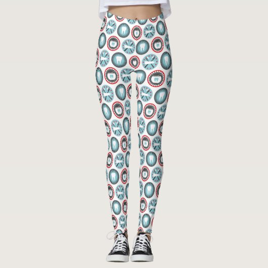 Kühne Zahnarztmuster - Zahnarzthygiene Leggings (Vorderseite)