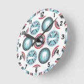 Kühne Zahnarztmuster - Zahnarzthygiene Runde Wanduhr (Winkel)