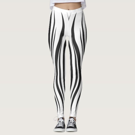kühne Zebra Stripe Pattern Leggings (Vorderseite)