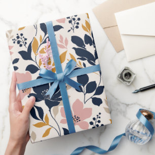Kühne zeitgenössische florale Silhouetten Geschenkpapier