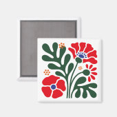 Kühner abstrakter Blumermagnet mit Mohnmotiv Magnet (Vorderseite/Rückseite)