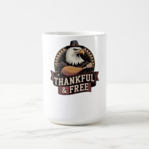 Kühner Adlerkopf dankbar und frei Vintage-Grafik Kaffeetasse