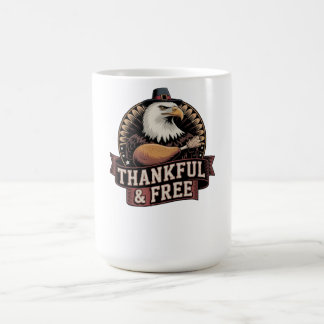 Kühner Adlerkopf dankbar und frei Vintage-Grafik Kaffeetasse