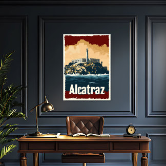Kühner Alcatraz Vintage Reise Poster