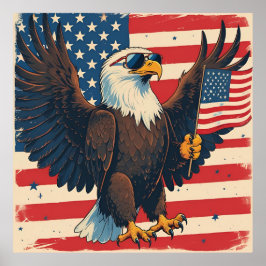 Kühner Amerikanischer Adler – 4. Juli Freedom Desi Poster