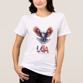 Kühner amerikanischer Geist: 4. Juli Adler Tri-Blend Shirt (Vorderseite)