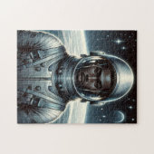 Kühner Astronaut im Weltraum Puzzle (Horizontal)