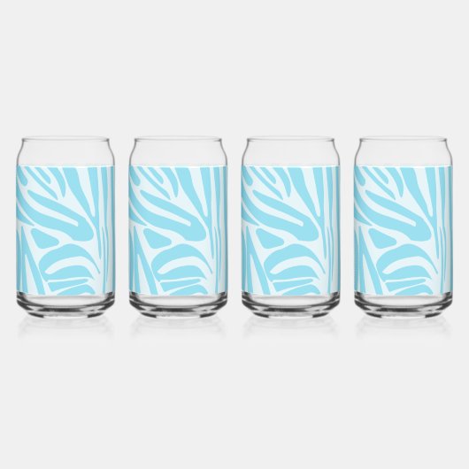 Kühner Blau-Weiß-Zebradruck Dosenglas (Vorderseite)