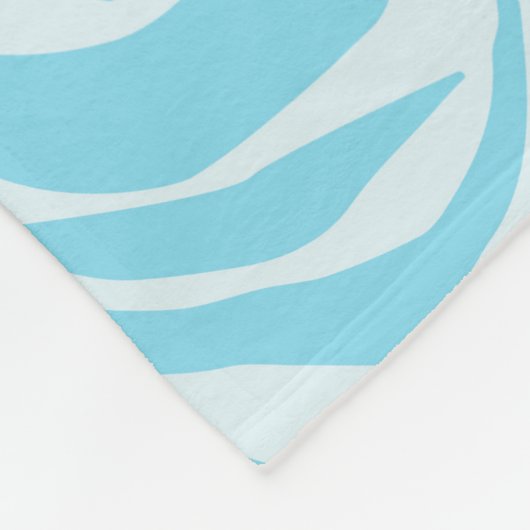 Kühner Blau-Weiß-Zebradruck Fleecedecke (Ecke)
