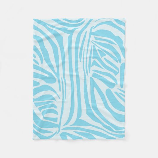 Kühner Blau-Weiß-Zebradruck Fleecedecke (Vorderseite)
