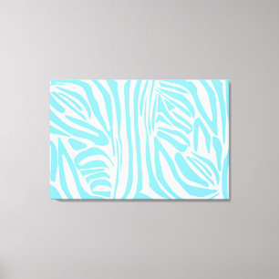 Kühner Blau-Weiß-Zebradruck Leinwanddruck