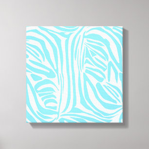 Kühner Blau-Weiß-Zebradruck Leinwanddruck