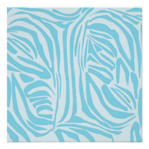 Kühner Blau-Weiß-Zebradruck Poster