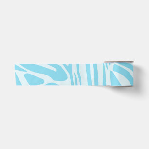 Kühner Blau-Weiß-Zebradruck Satinband