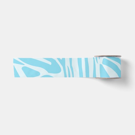 Kühner Blau-Weiß-Zebradruck Satinband (Vorderseite)