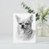 Kühner Blick - Exklusive handgemalte Chihuahua Postkarte (Stehend Vorderseite)