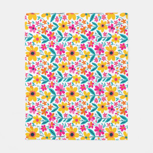 Kühner Blumen-Kunstdruck  Fleecedecke (Vorderseite)