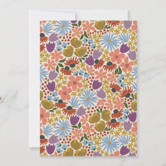 Kühner Blumentoast der Bride Cocktail Stunde Dusch Einladung (Rückseite)