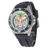 Kühner Botanischer Tigerjunge  Armbanduhr (Schrägansicht)